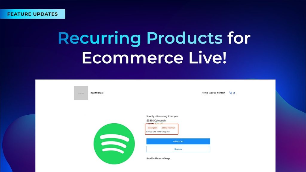 Recurring Products for Ecommerce Live!