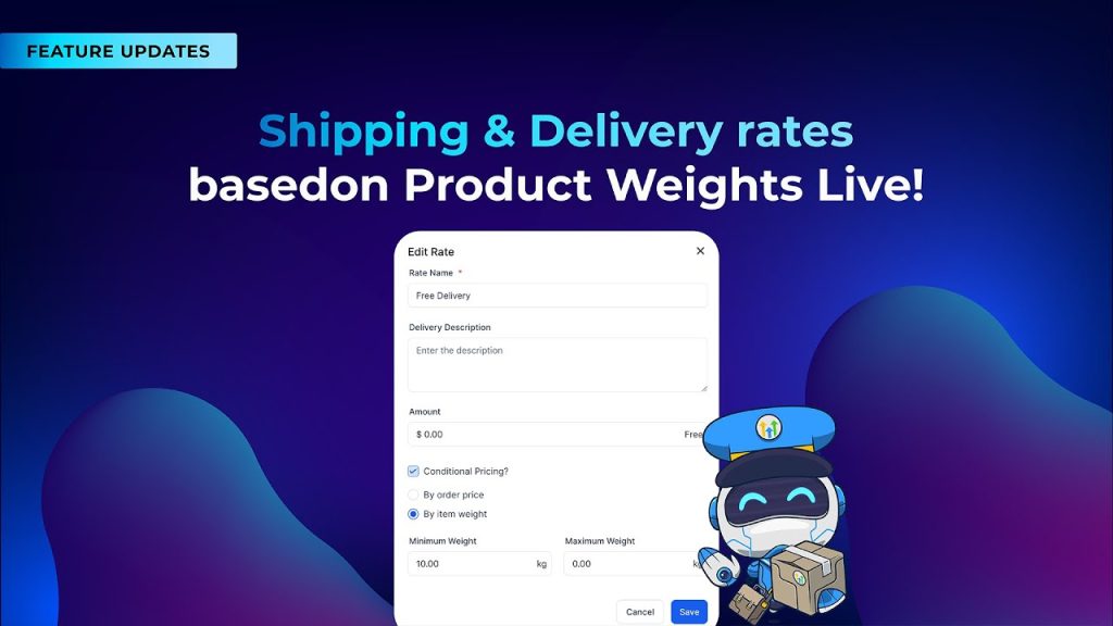 Shipping &amp; Delivery rates based on Product Weights Live!