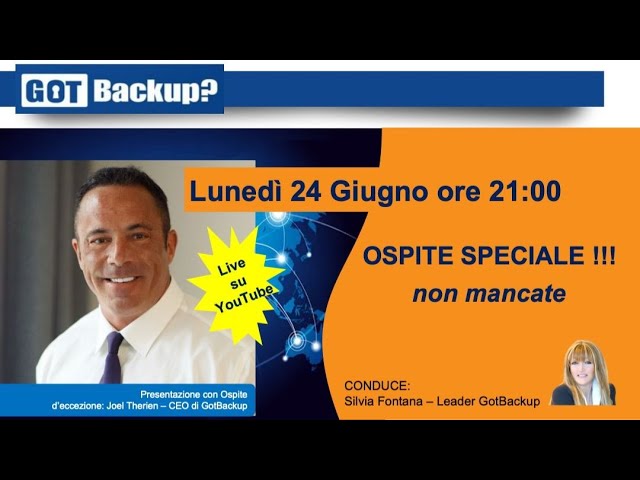 Presentazione in italiano con Ospite d'onore Joel Therien, Fondatore di GBU