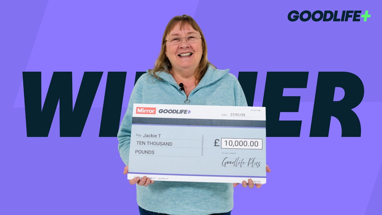 She couldn't believe it... Jackie wins £10,000!